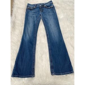 Miss Me Boot Cut Jeans Sz 30 Bling Flap Pocket Embellished Sequin Bling